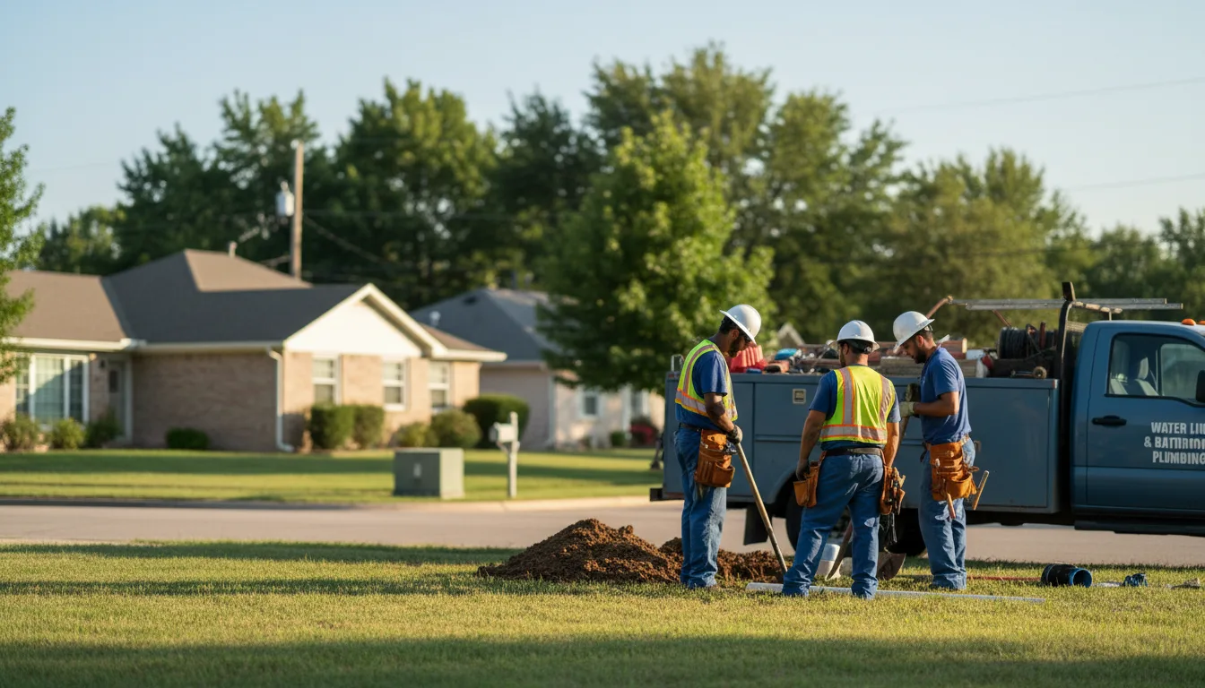 Residential water line and bathroom plumbing service in Heltonville, IN
